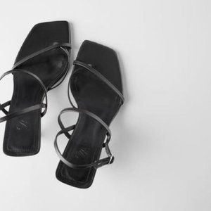 Zara Black Strappy Sandals